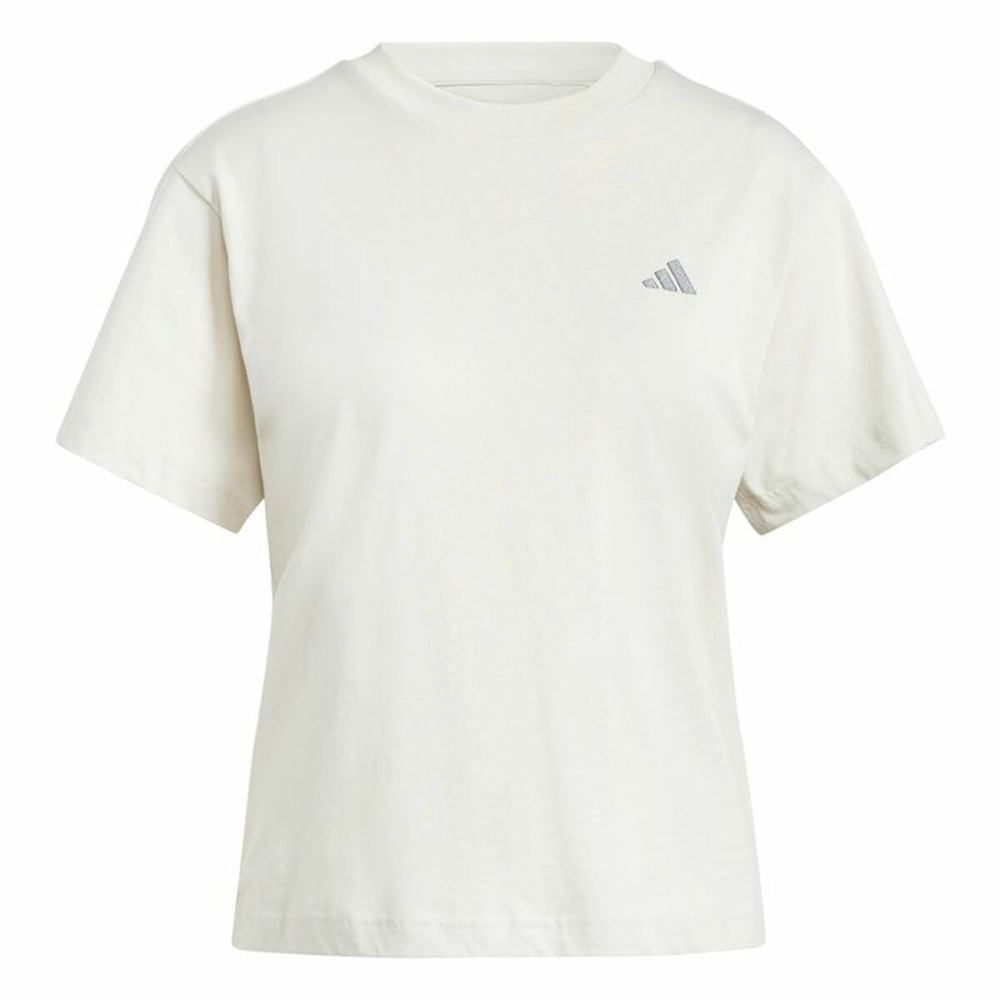 Women’s Short Sleeve T-Shirt Adidas Essentials Small Logo White Beige