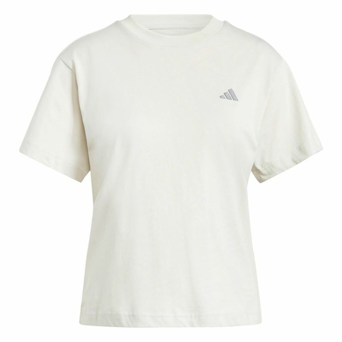 Women’s Short Sleeve T-Shirt Adidas Essentials Small Logo White Beige