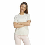 Women’s Short Sleeve T-Shirt Adidas Essentials Small Logo White Beige