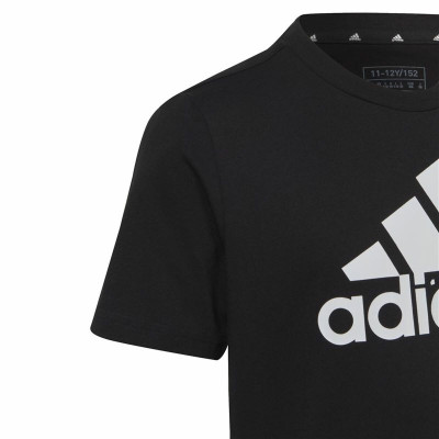 Child's Short Sleeve T-Shirt Adidas Big Logo Black