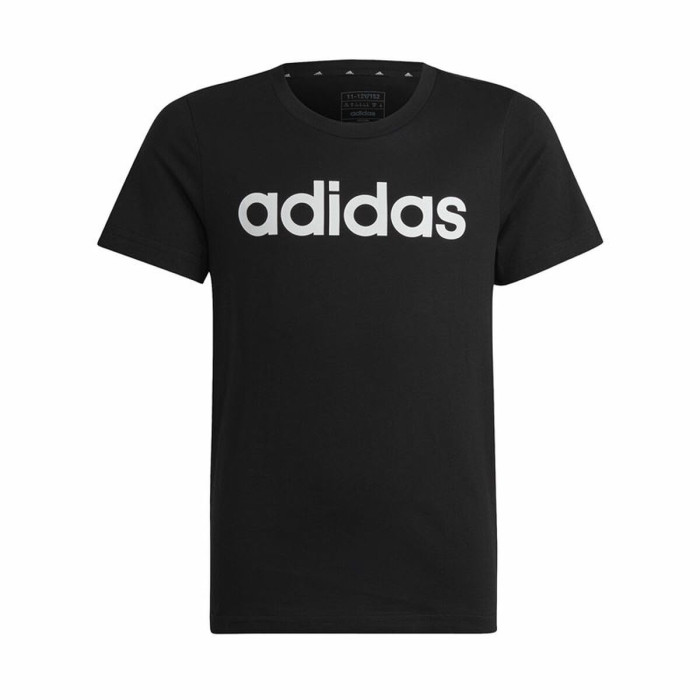 Child's Short Sleeve T-Shirt Adidas Essentils Logo Linear Black