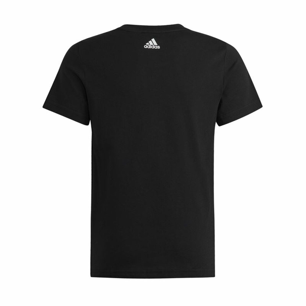 Child's Short Sleeve T-Shirt Adidas Essentils Logo Linear Black