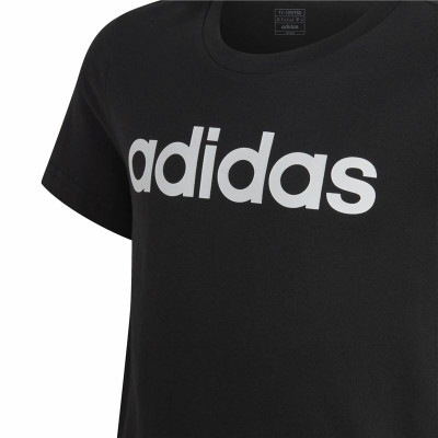 Child's Short Sleeve T-Shirt Adidas Essentils Logo Linear Black
