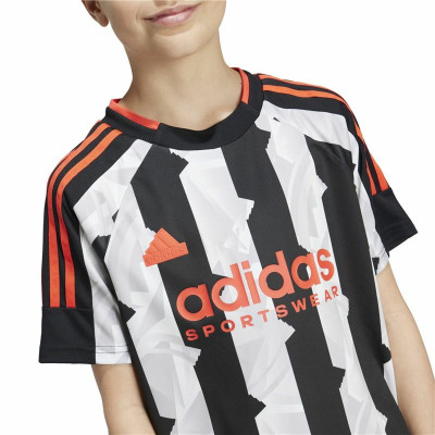 Children’s Short Sleeve T-Shirt Adidas Tiro White Black