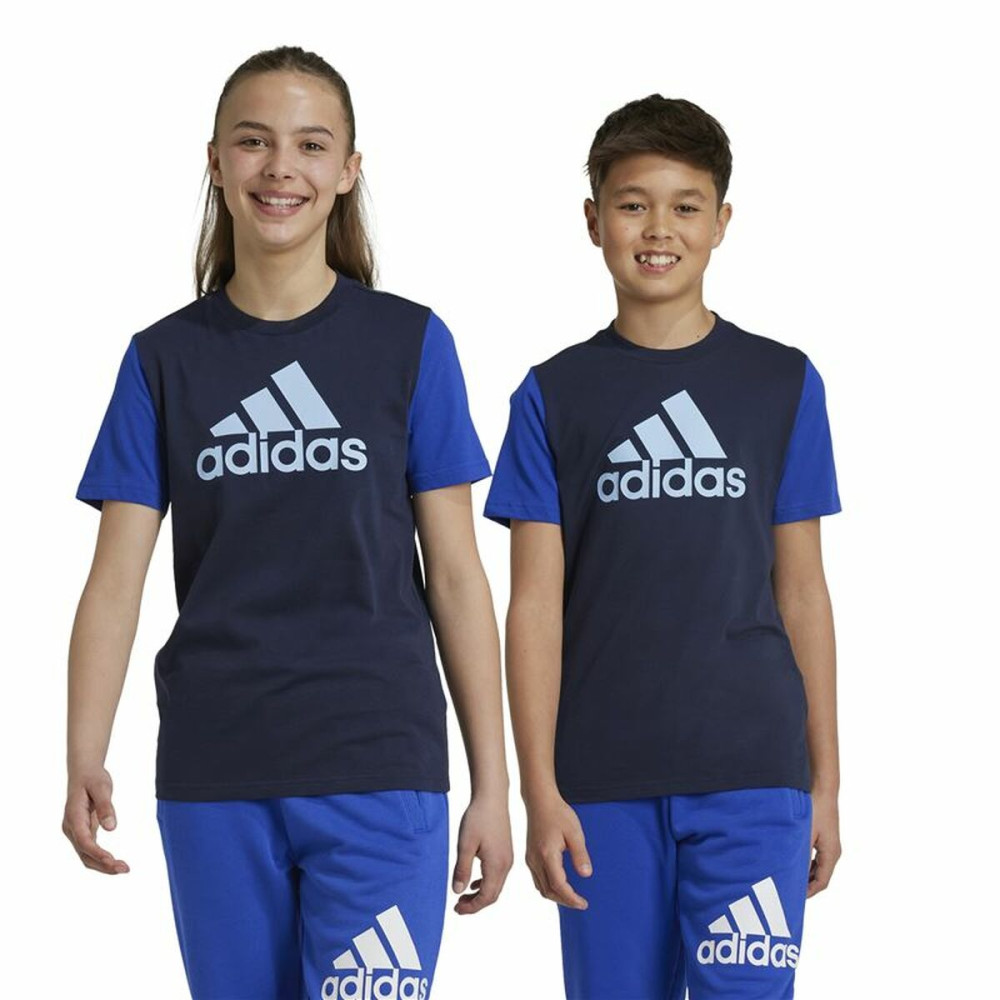 Children’s Short Sleeve T-Shirt Adidas Essentials Blue