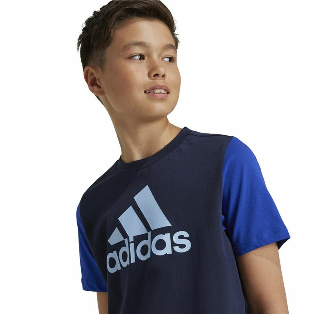 Children’s Short Sleeve T-Shirt Adidas Essentials Blue