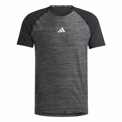Men’s Short Sleeve T-Shirt Adidas Gym+ Training Black Grey