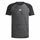 Men’s Short Sleeve T-Shirt Adidas Gym+ Training Black Grey