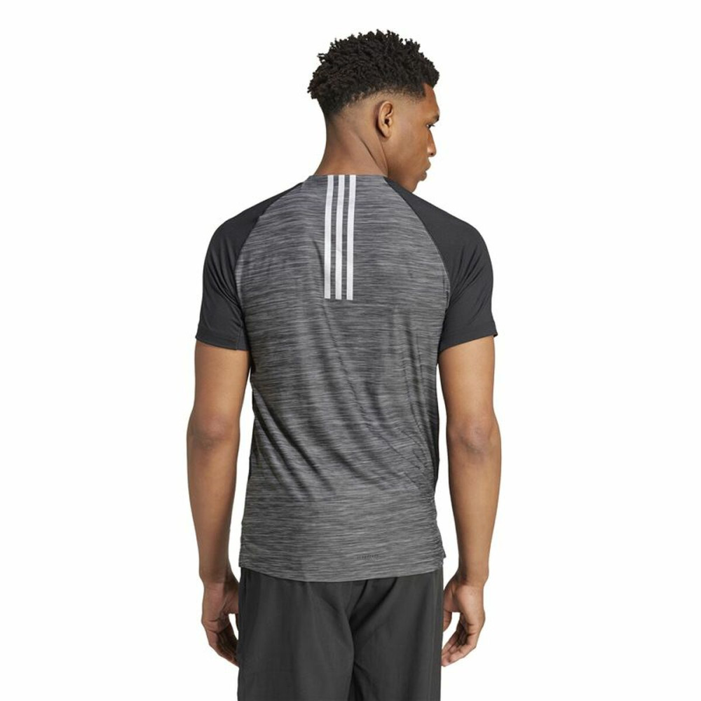 Men’s Short Sleeve T-Shirt Adidas Gym+ Training Black Grey