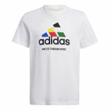 Child's Short Sleeve T-Shirt Adidas Nations White