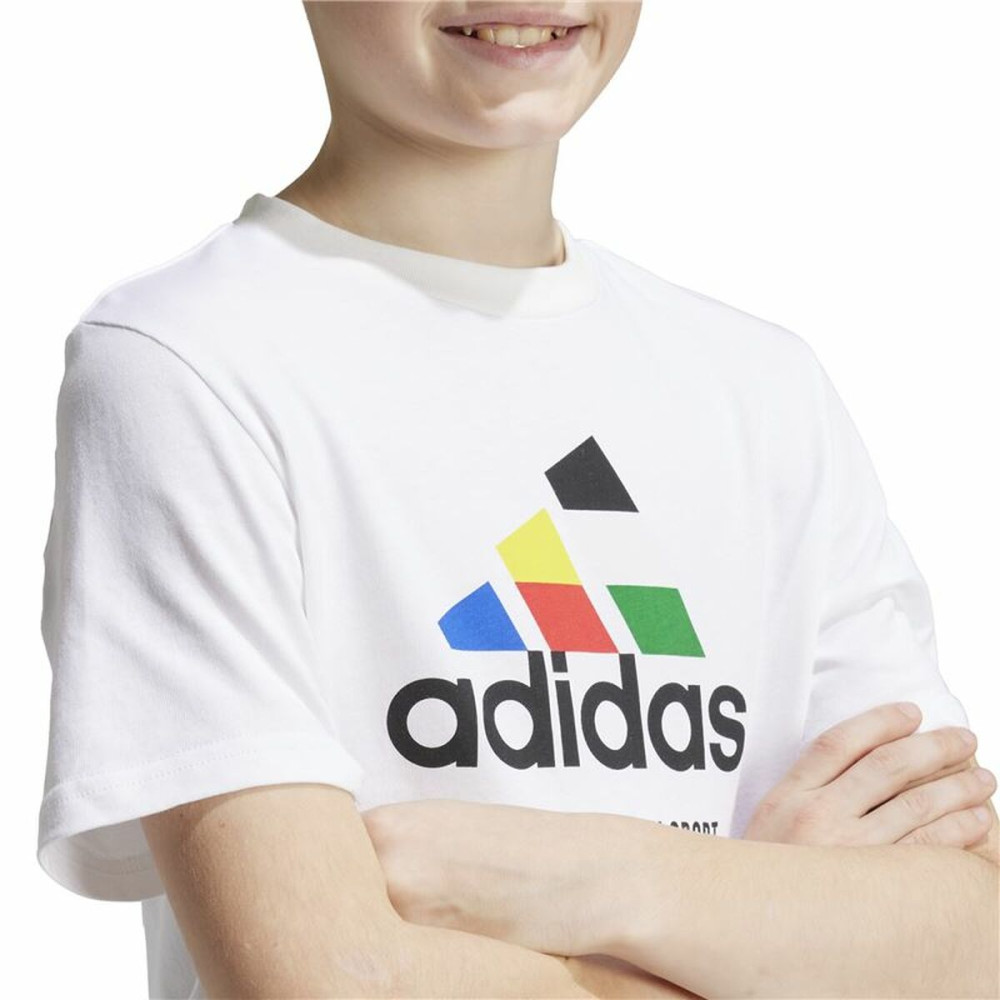 Child's Short Sleeve T-Shirt Adidas Nations White