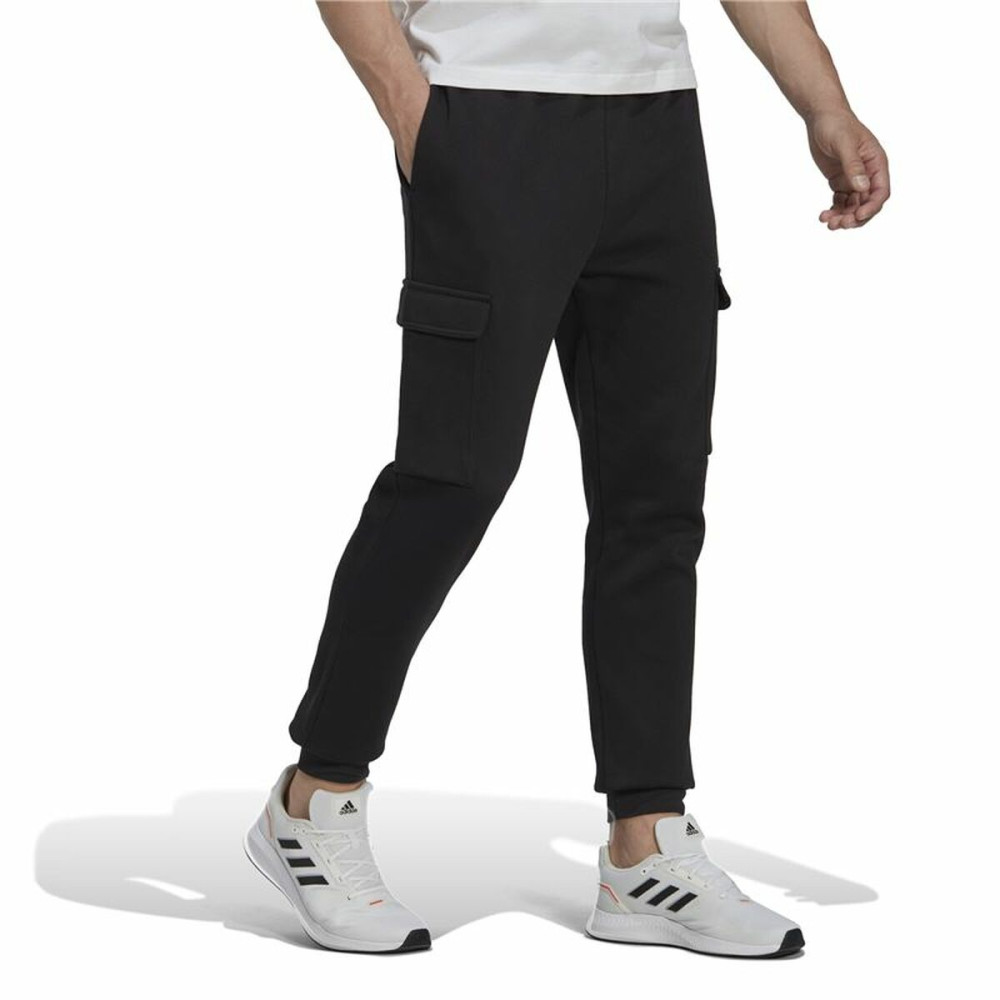 Long Sports Trousers Adidas Essentials Fleece Black Men