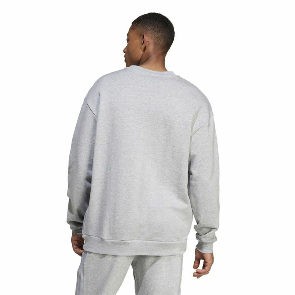 Men’s Sweatshirt without Hood Adidas Brand Love French Terry Grey