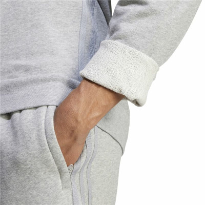 Men’s Sweatshirt without Hood Adidas Brand Love French Terry Grey