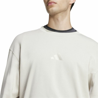 Men’s Sweatshirt without Hood Adidas All Szn French Terry Crew Beige