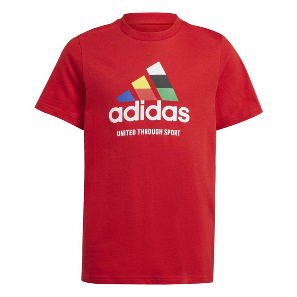 Unisex Short Sleeve T-Shirt Adidas Tiro Nations Pack Graphic Red