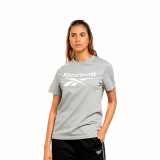 Women’s Short Sleeve T-Shirt Reebok Identity Big Logo Grey Light grey