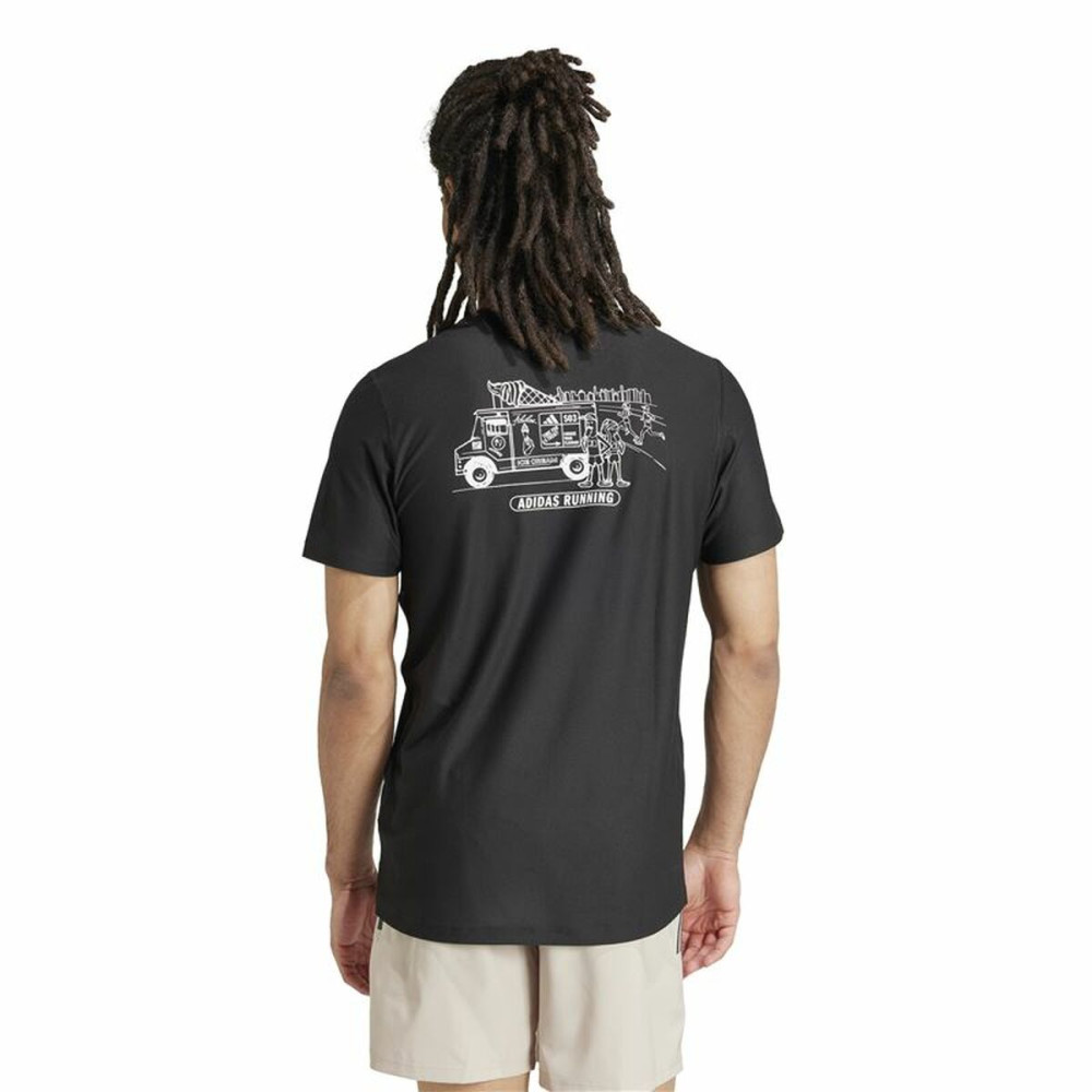 Men’s Short Sleeve T-Shirt Adidas Running Ice Cream Graphic Black