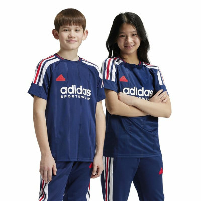 Unisex Short Sleeve T-Shirt Adidas Tiro Nations Pack Blue