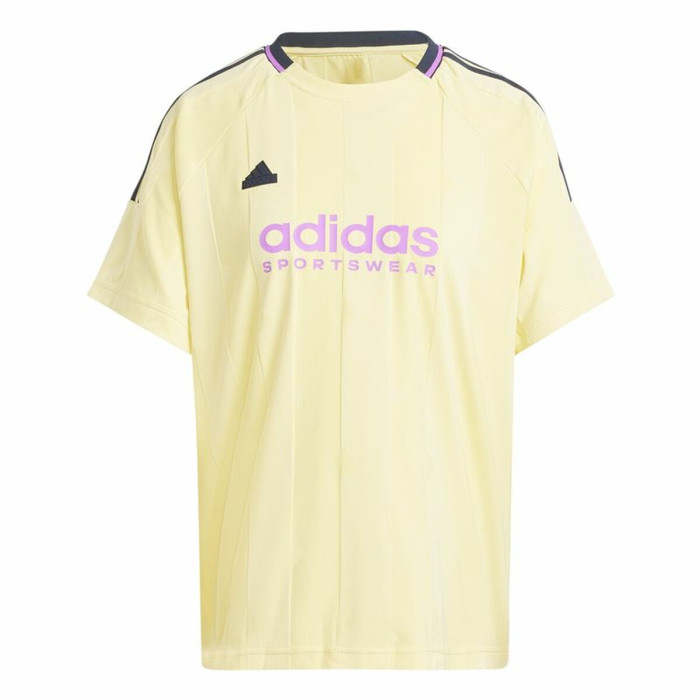 Men’s Short Sleeve T-Shirt Adidas Tiro Cut 3 Bandas Jacquard Boyfriend Beige