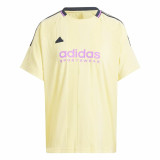 Men’s Short Sleeve T-Shirt Adidas Tiro Cut 3 Bandas Jacquard Boyfriend Beige