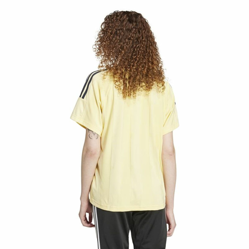 Men’s Short Sleeve T-Shirt Adidas Tiro Cut 3 Bandas Jacquard Boyfriend Beige