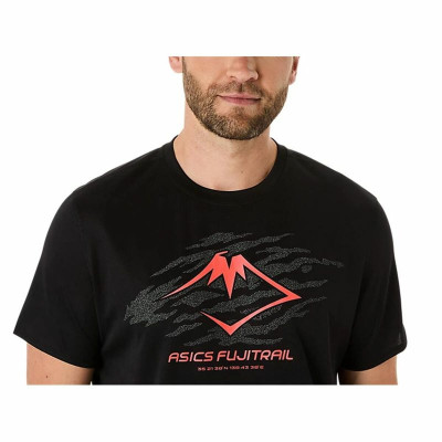 Men’s Short Sleeve T-Shirt Asics Fujitrail Logo Ss Top Black
