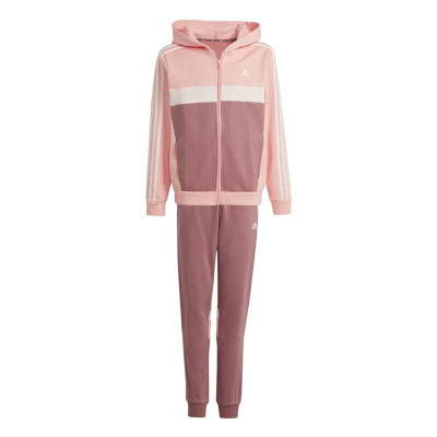 Children’s Tracksuit Adidas Tiberio 3-Stripes Colorblock Fleece Pink