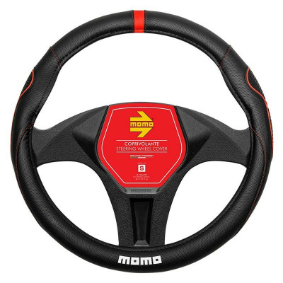 Steering Wheel Cover MOMO MOMLSWC014BRS 36,5-37,9 cm Black