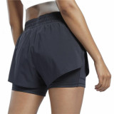 Sports Shorts for Women Reebok Wor Run 2 In 1 Short Black