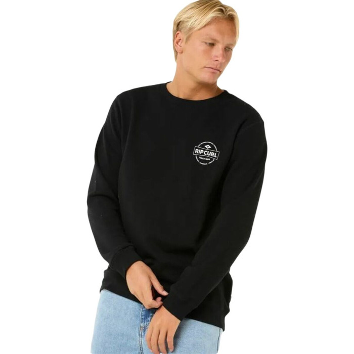 Men’s Sweatshirt without Hood Rip Curl Stapler Crew Black