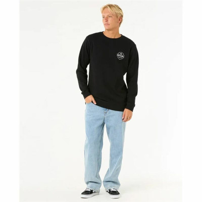 Men’s Sweatshirt without Hood Rip Curl Stapler Crew Black
