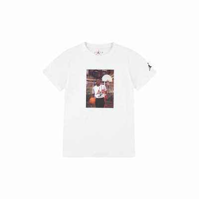 Children’s Short Sleeve T-Shirt Jordan Jdb Mj Brand Photo Ss Crew White