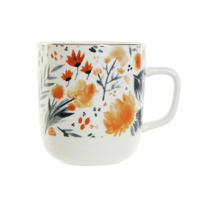 Cup DKD Home Decor Porcelain Blue Orange (380 ml) (12 x 8,5 x 9,5 cm)