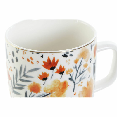 Cup DKD Home Decor Porcelain Blue Orange (380 ml) (12 x 8,5 x 9,5 cm)