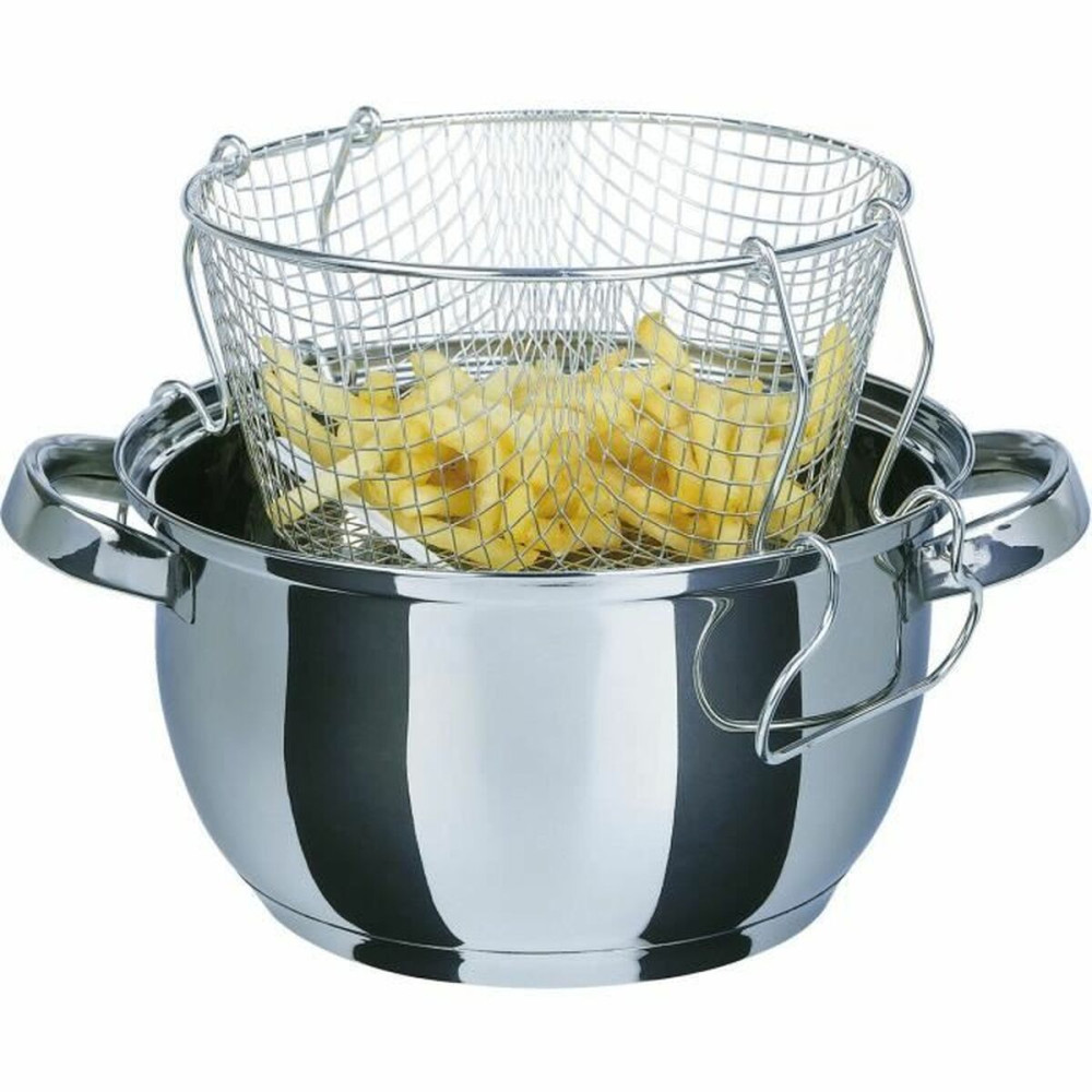 Frying pan with basket GSW Stainless steel Ø 22 cm Silver