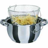 Frying pan with basket GSW Stainless steel Ø 22 cm Silver