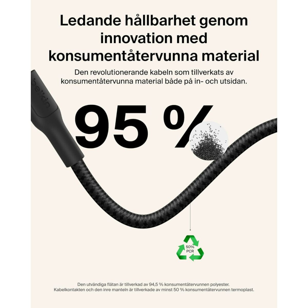 USB Cable Belkin ENA008HQ2MBK Black 2 m