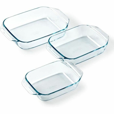 Set of Oven Dishes Pyrex Transparent 3 Pieces