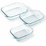 Set of Oven Dishes Pyrex Transparent 3 Pieces