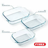 Set of Oven Dishes Pyrex Transparent 3 Pieces