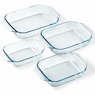 Set of Oven Dishes Pyrex Transparent 4 Pieces