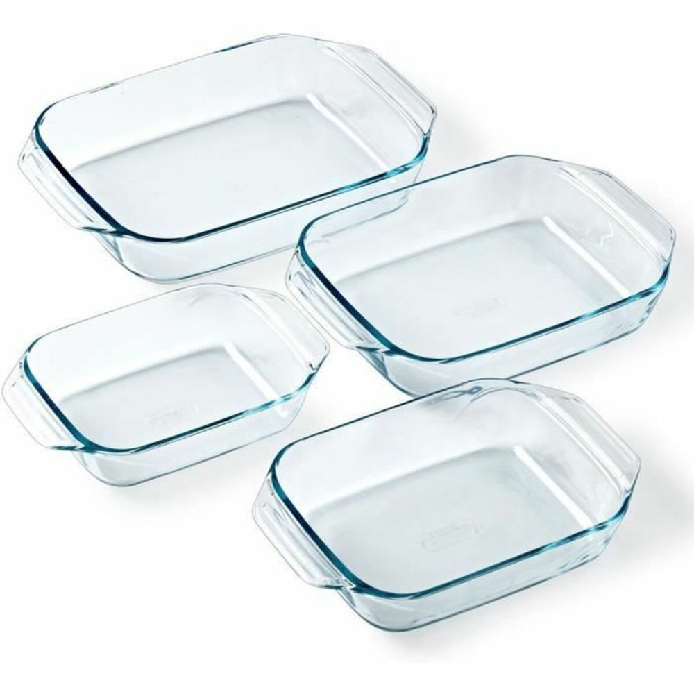 Set of Oven Dishes Pyrex Transparent 4 Pieces