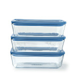 Set of lunch boxes Pyrex Blue Transparent 800 ml 3 Pieces