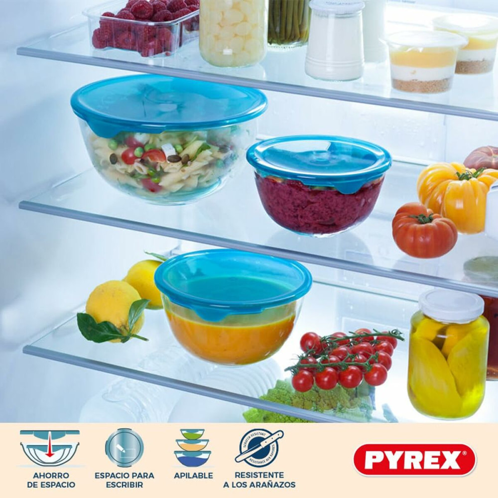 Set of lunch boxes Pyrex Transparent Turquoise 5 Pieces