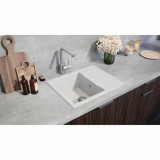 Sink with One Basin and Drainer Stradour 1C XS White