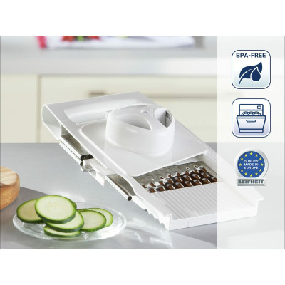 Mandolin Grater Leifheit White Stainless steel Plastic 4-in-1