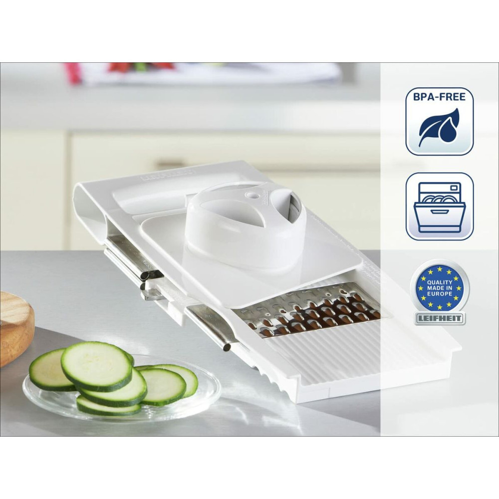 Mandolin Grater Leifheit White Stainless steel Plastic 4-in-1