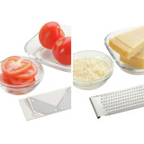 Mandolin Grater Leifheit White Stainless steel Plastic 4-in-1