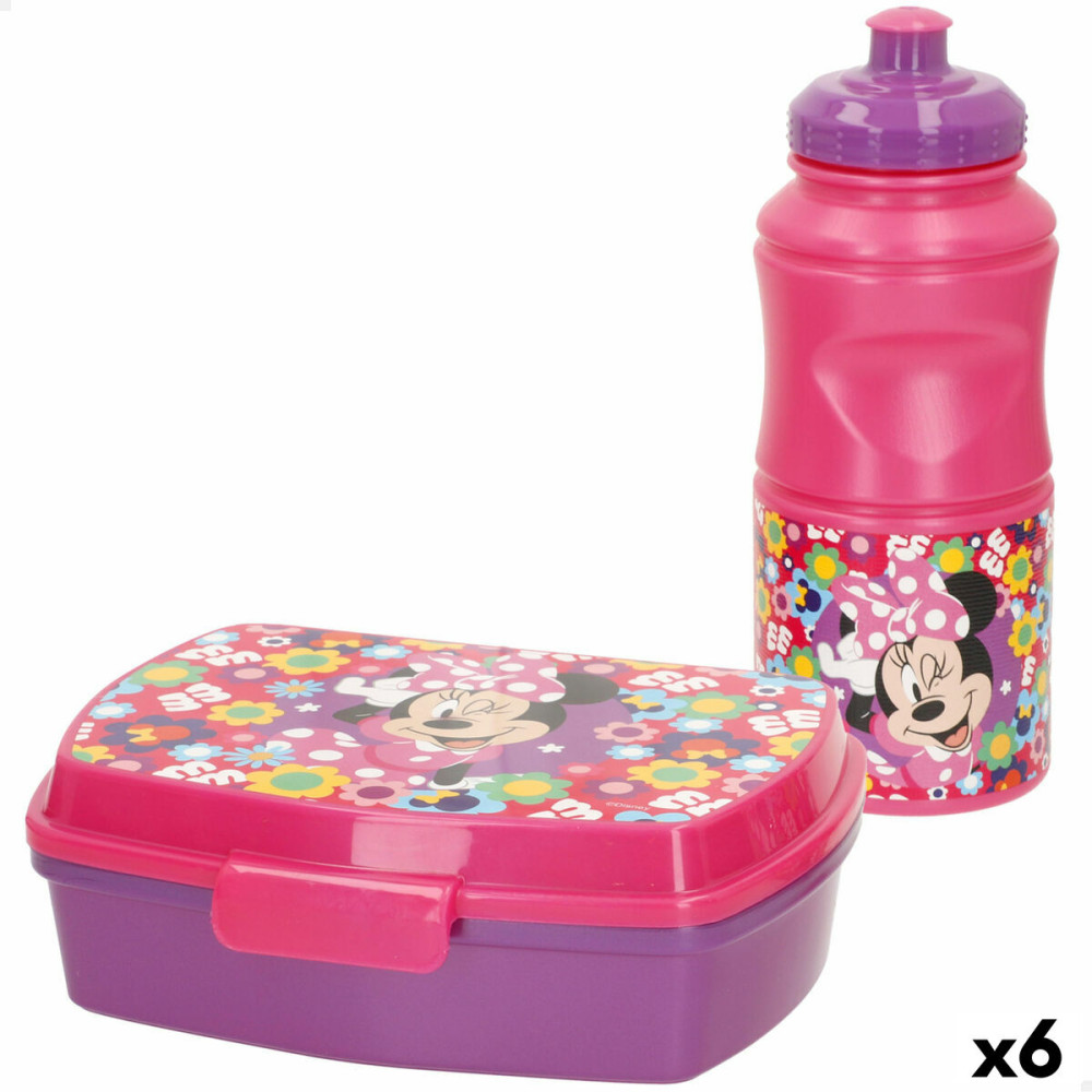Lunch box Minnie Mouse 380 ml 17 x 5,5 x 13,5 cm Bottle (6 Units)